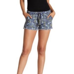 Jolt Shorts Linen Floral Drawstring Size 7 Juniors